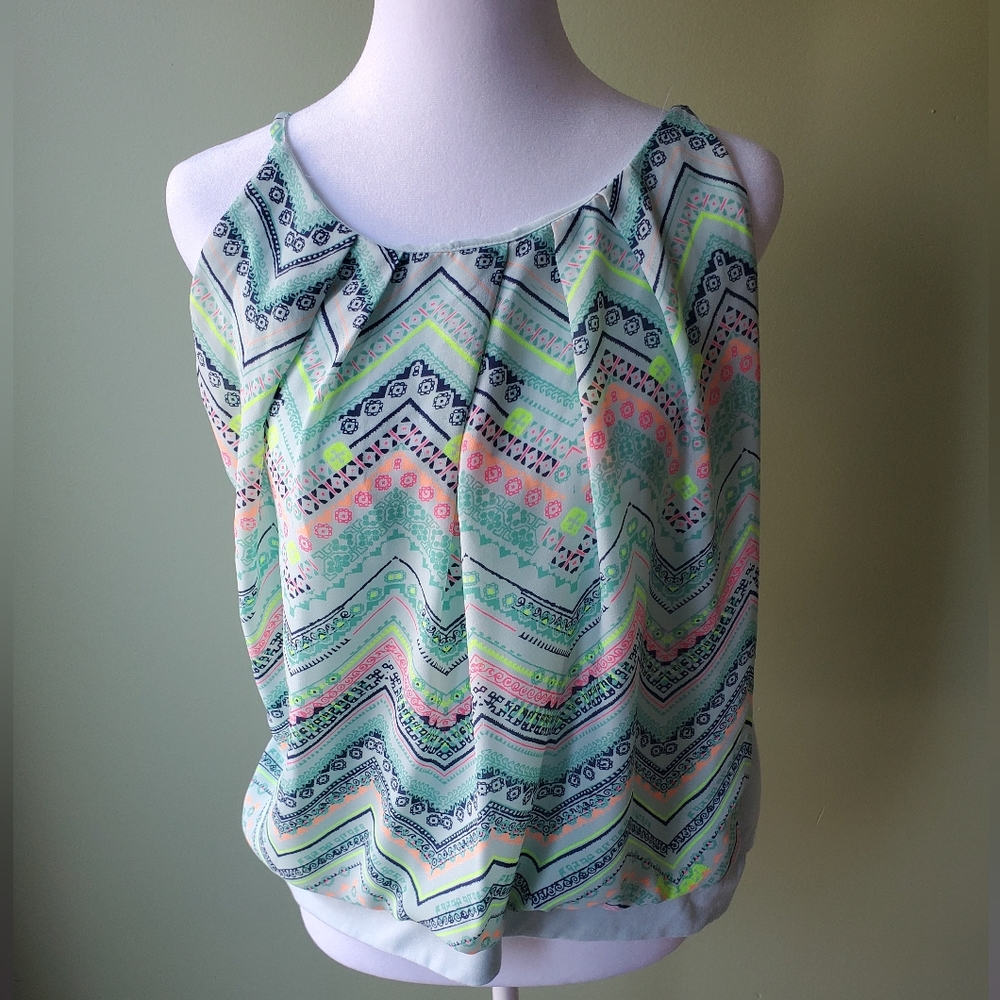Maurices Multicolor Aztec Women's Tank Top (L)